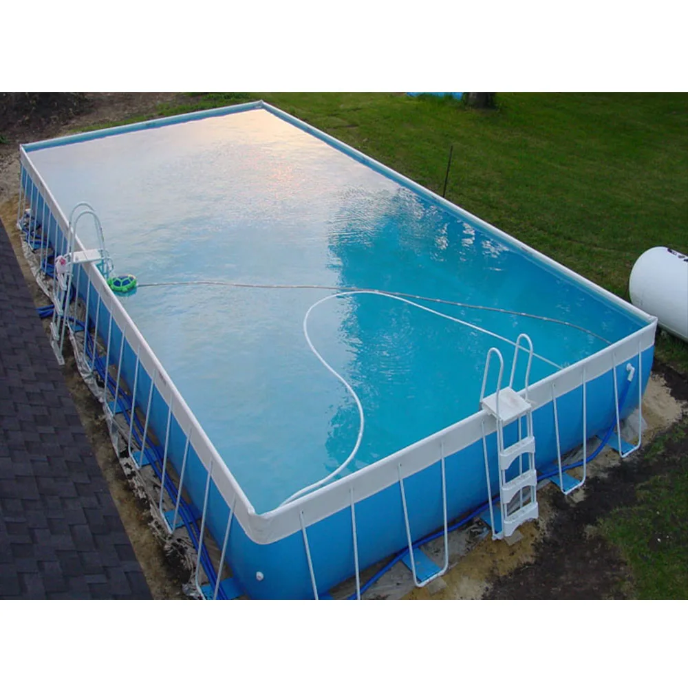 Utra Large Rectangular Metal Frame Portable Swimming Pool for Inflatable Amusement Water Parks, Outdoor / Indoor Use