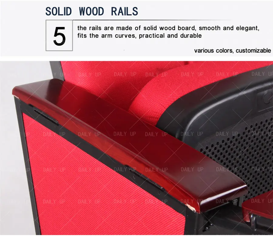 Factory Wholesale Auditorium Chair Metal Frame Folding Cinema Chair With Wooden Tablet And Fabric Seat For Lecture And Theater