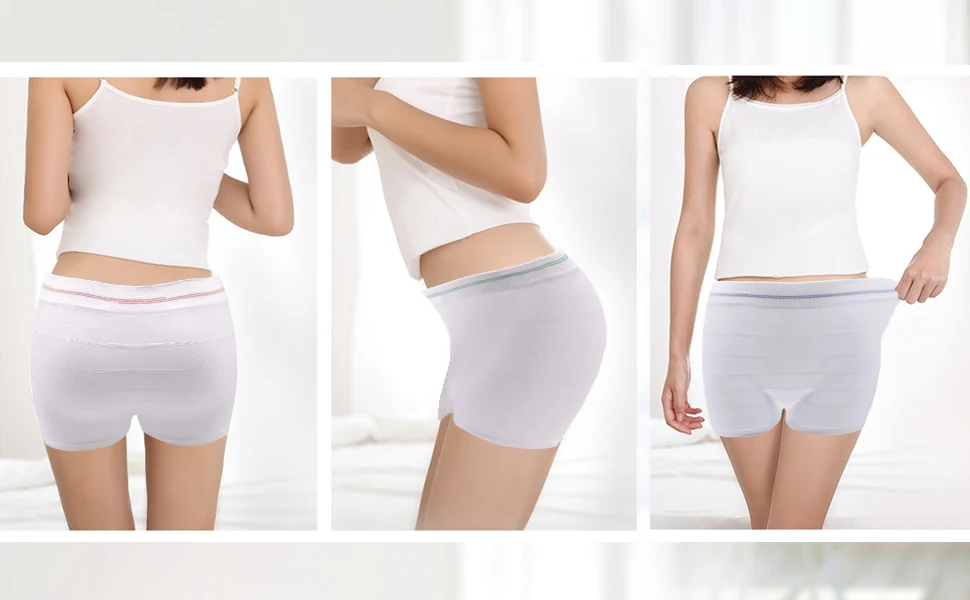 Plus Size Pregnancy Disposable Mesh Panties Hospital Provide Spandex Polyester Underwear
