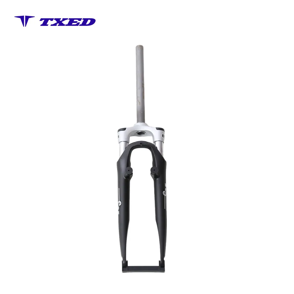 700C Straight Steerer Aluminum Front Fork 100mm Coil Spring 63mm Travel Shock Absorber Road Bike Suspension Fork