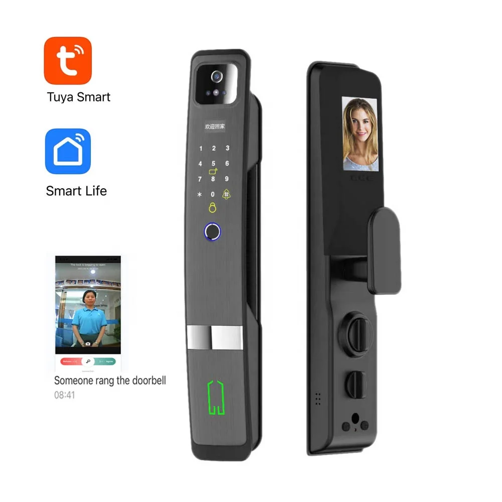Hr20 3d Facial Recognition Automatic Tuya App Smart Door Lock With