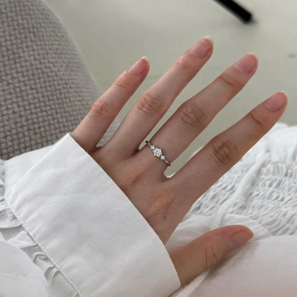 KAKODIY Fashionable Adjustable Snowflake Zircon Ring Women Wedding Engagement 925 Sterling Silver Ring detail 6