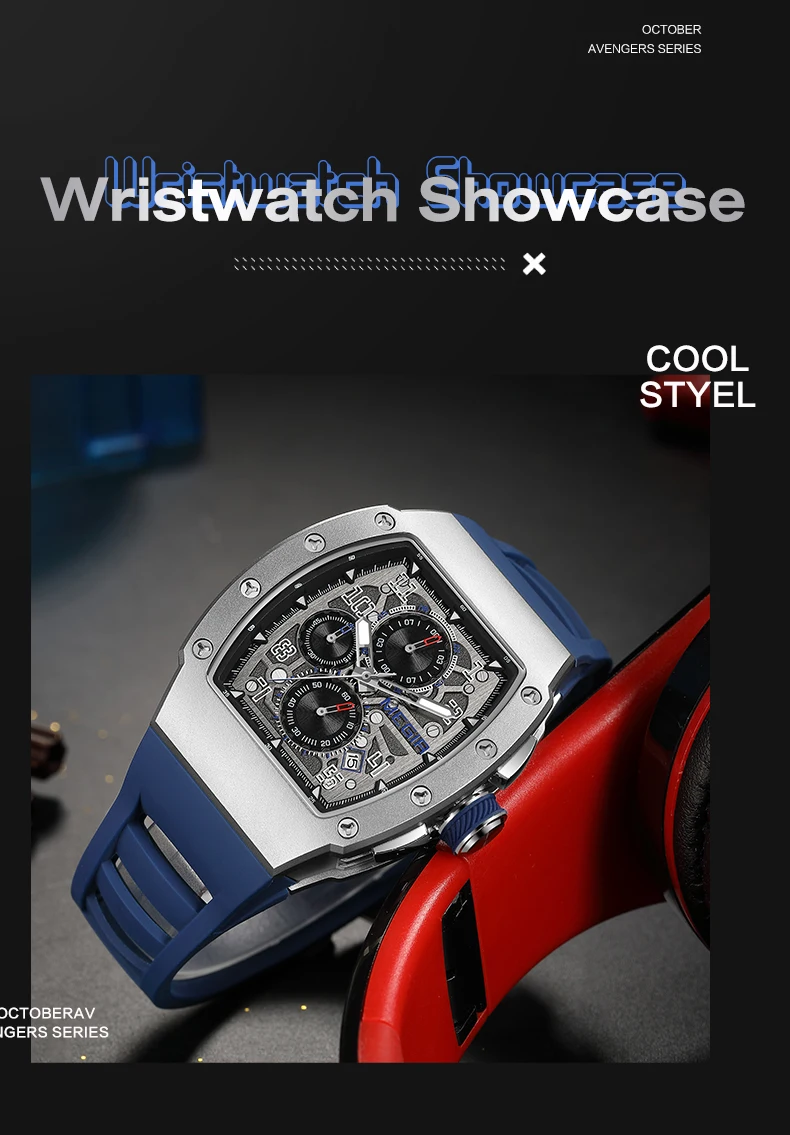 MEGIR 8411 Luxury Business Men's Quartz Wristwatch Fashion Blue Silicone Waterproof Luminous Pointer Dial Custom Watch