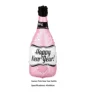 Pink New Year wine bottle