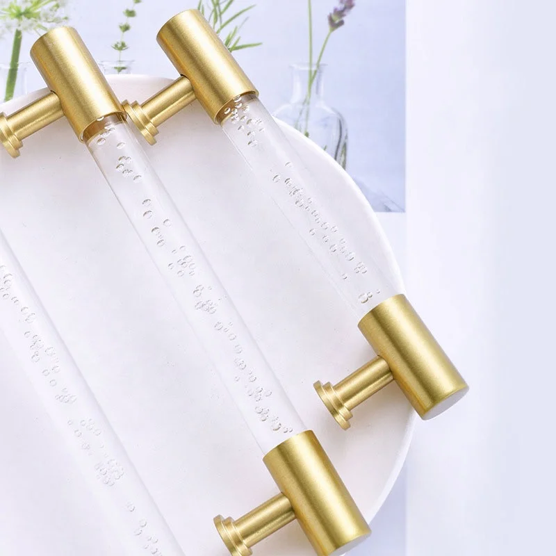 Lucite Drawer Pulls Handles Gold Clear Dresser Pulls Knob Kitchen Cabinet  Door Handles Pull Knobs Closet Acrylic Handles