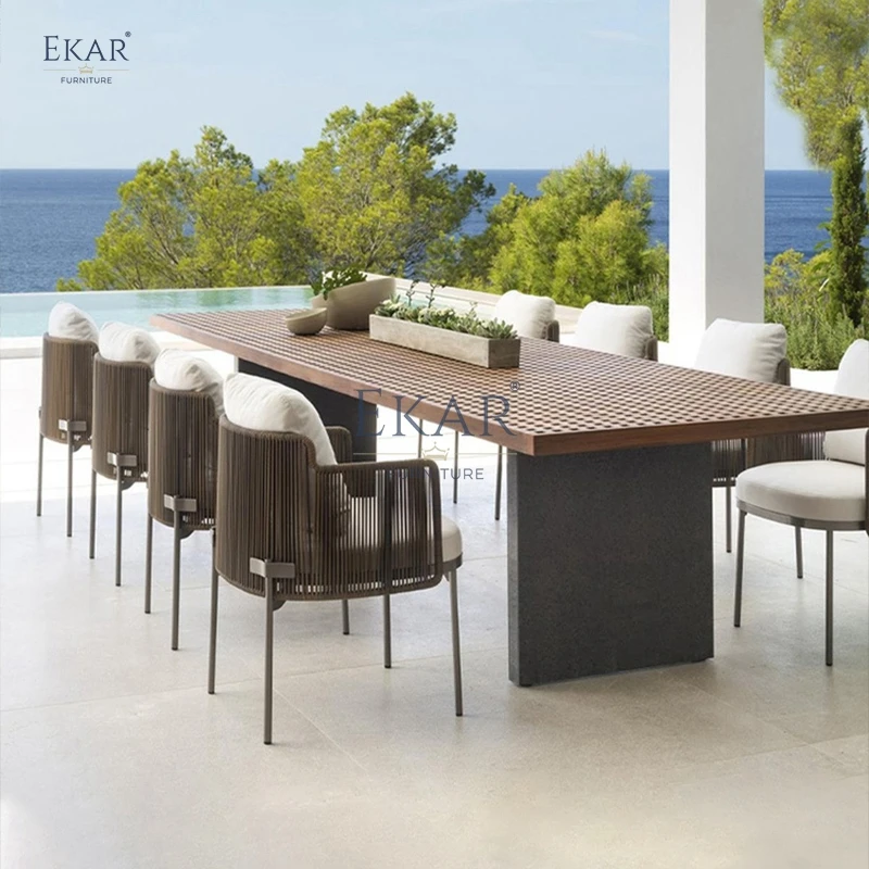 New modern outdoor garden waterproof dining table manufacture