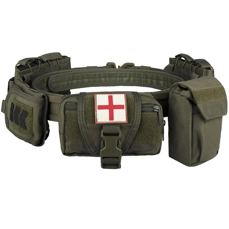 Multi-functional Sport Enthusiasts Outdoor Nylon Tactical Waist Utility Duty Belt with Quick Detach Metal Buckle