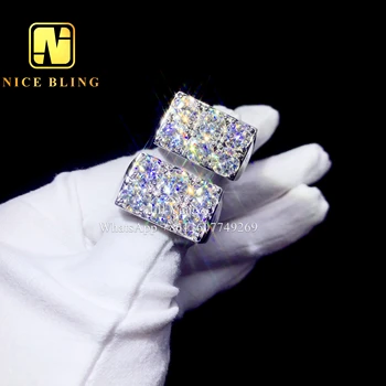 Big Stone Men Ring VVS moissanite Custom Championship Ring sterling silver rings for men hip hop Rock Fine Jewelry