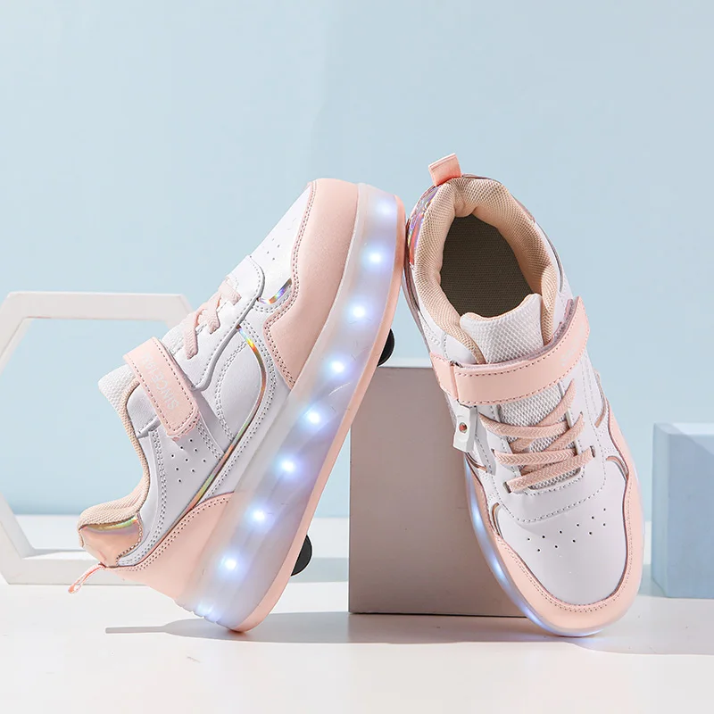China Kids Shoes with Wheels LED Light Color Shoes Shiny Roller Skates  Skate Shoes Kids Gifts for Boys Girls