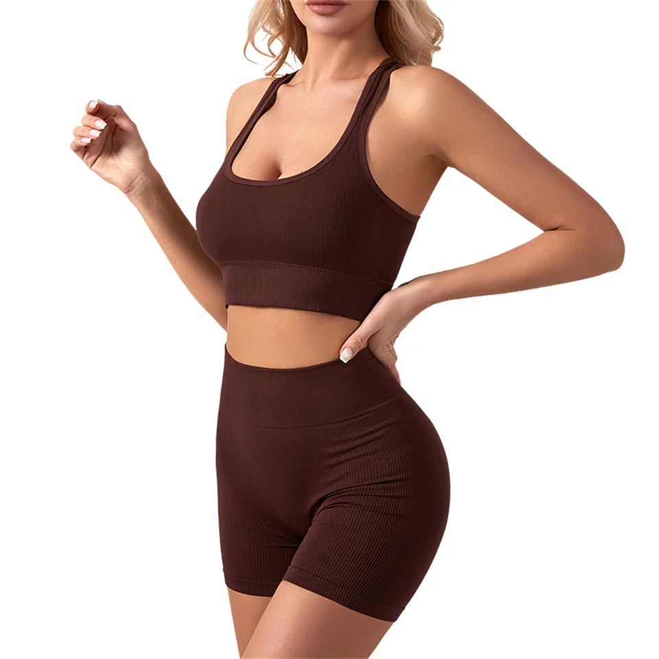 HKRXEC Sports Bra and High-Waist Shaping Shorts Set