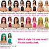 Perruques en cheveux naturels - Perruque Bob - Colorées
