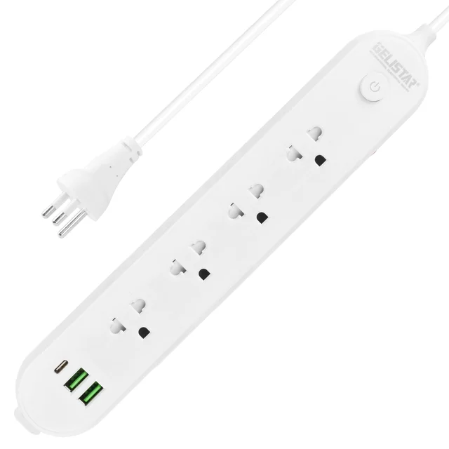 Thailand Type Extension Sockets 5 Outlets With 2 USB Ports and 1 Type C ports Color White Customize Power Strips