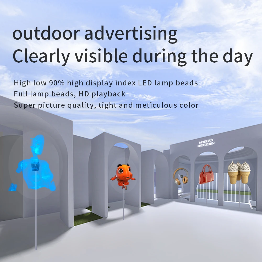 High Resolution 70cm Projector Naked Eye Stereo air Suspension Advertising 3D Fan LED Holographic Display 3D Hologram Fan - Image 13