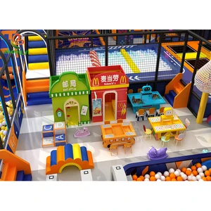 Customized Design Service Kids Indoor Street Town Playground Hospital Fire Station Role Playhouse for Kids Party