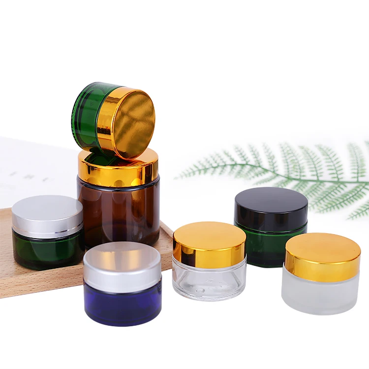 Custom logo Size Wholesaler Empty clear Glass Cosmetic Jars 120g 4oz Glass Cream Jars with Plastic Cap