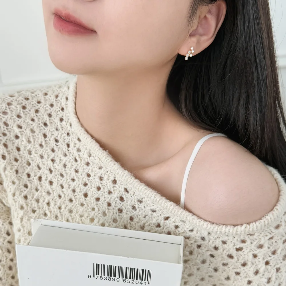 KAKODIY elegant small design 925 Sterling Silver boutique fashion freshwater pearl grape shape earrings can be customized women's boutique accessories detail 2