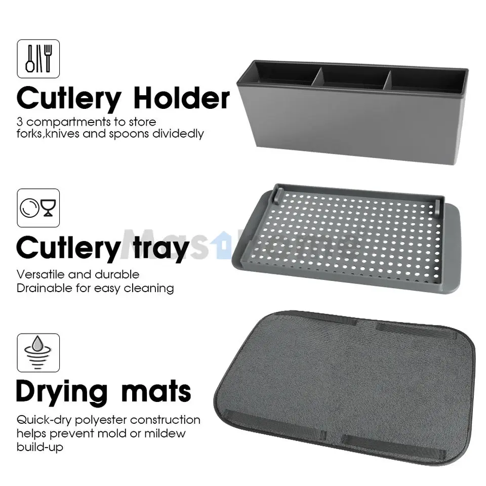 Masthome Collapsible Design Table Top Drain Bowl Cup Utensil Drying Holder Water Catching Drip Drain Tray