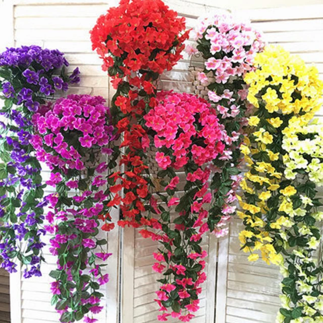 Decoración De Boda Para El Hogar,Flor De Seda Púrpura,Ratán,Planta Colgante, Hortensia,Glicina,Guirnalda,Flor Violeta Artificial - Buy Flor Artificial, Colgante De Pared De La Planta,Hortensia Wisteria Garland Product on  