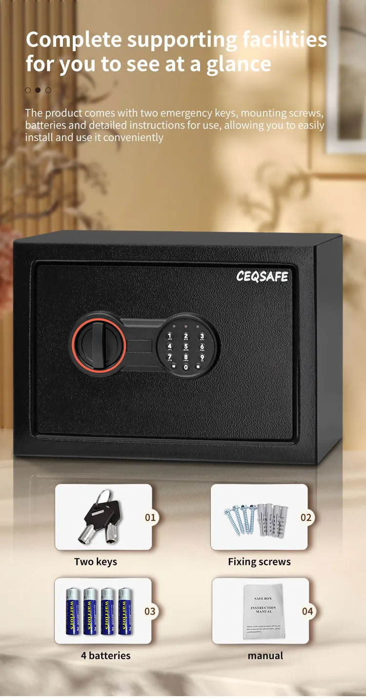 CEQSAFE Hot Selling Antique Hotel Metal Safes Mini Safes Steel Money Safe Box manufacture