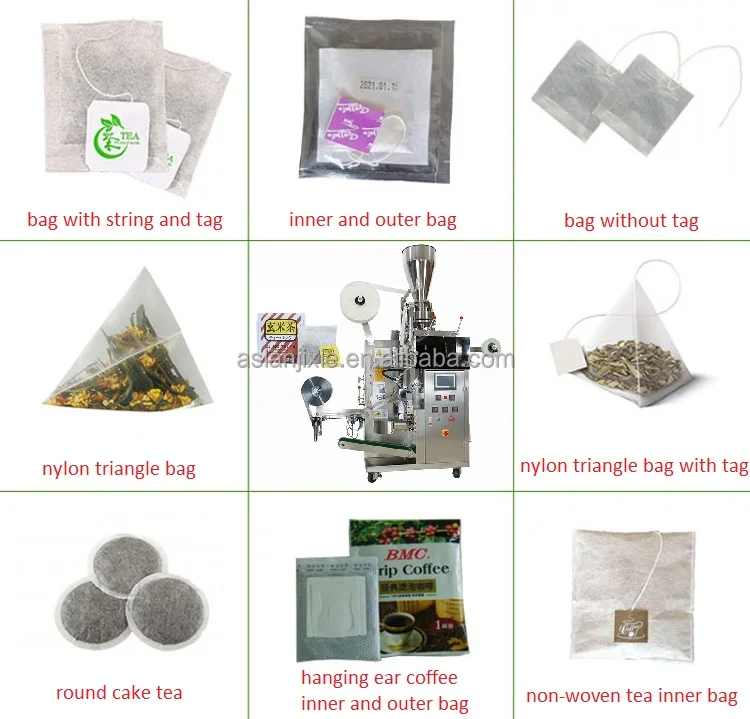 3 Side Seal Tea Bag Packing Machine Filter Paper Tea Bag Filling