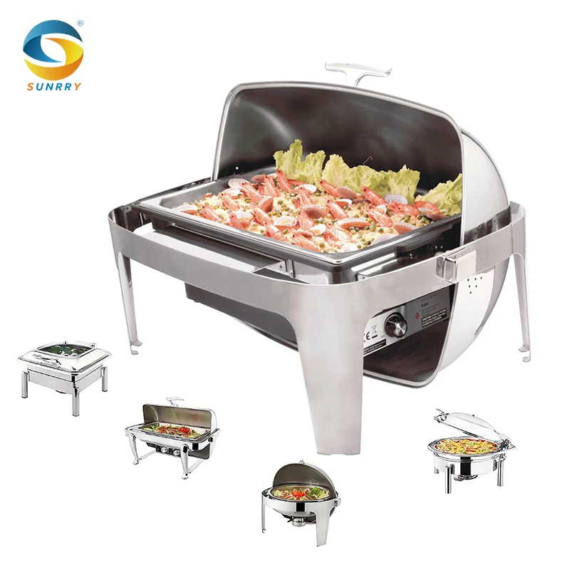 Трапеза оборудование для ресторанов. Roll Top Chafing dish. Чафинг диш ролл купить для производства.