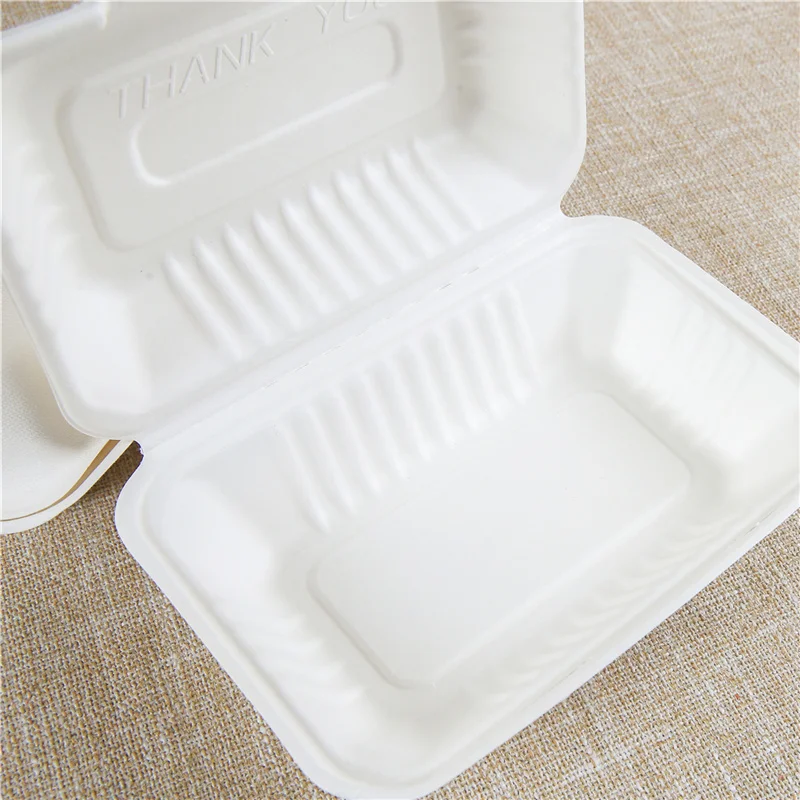 Biodegradable Disposable Food Clamshell / 3 5 Compartments Food Box Tray