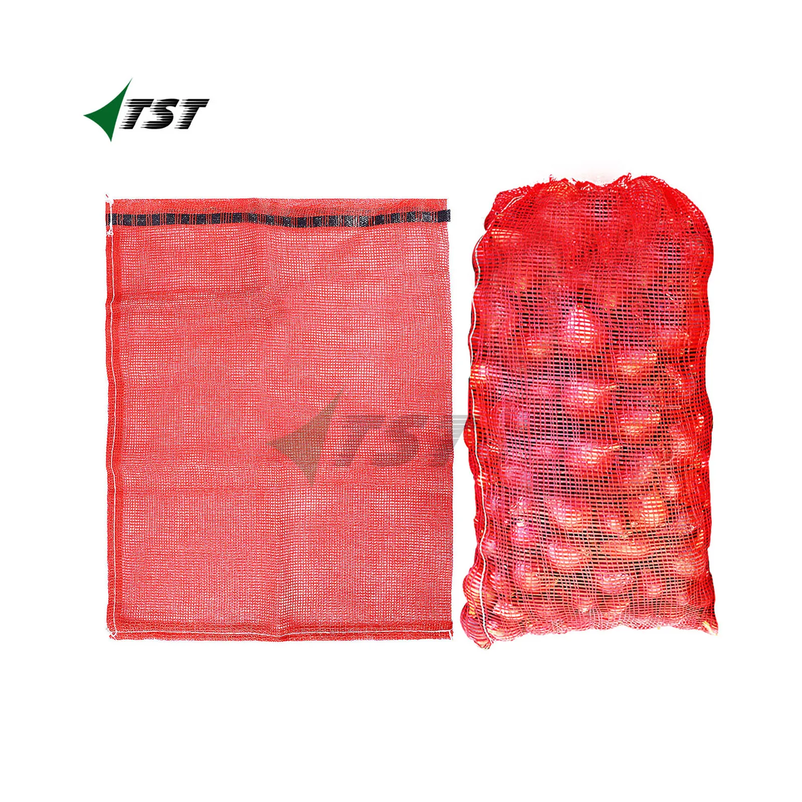 Packing Onion Garlic Potatoes Vegetables and Fruits Plastic Wholesale Price Leno Mesh Bag with Custom Drawstrings