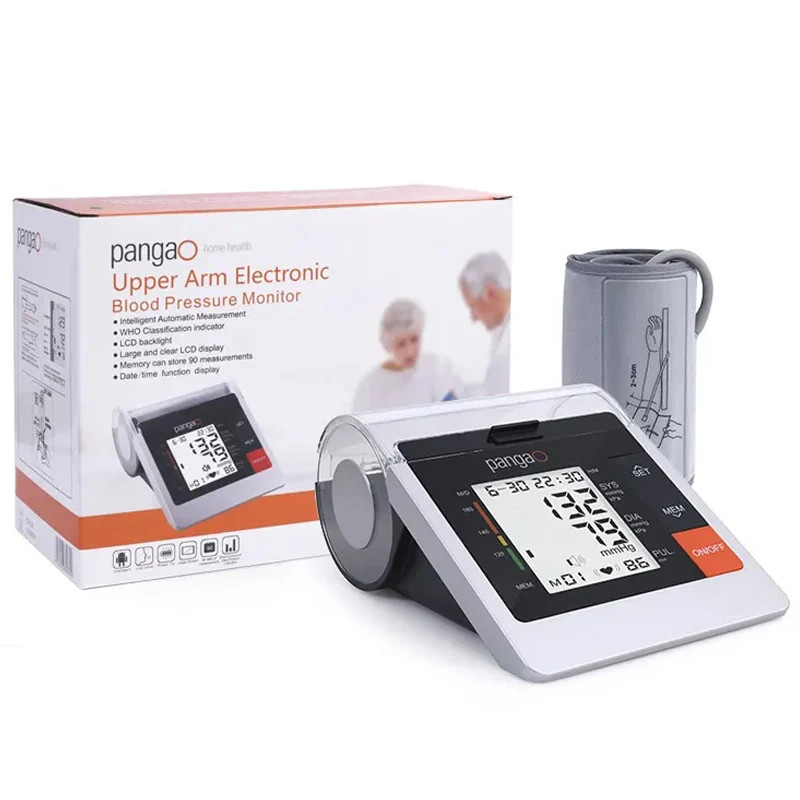 Digital Large Lcd Display Fuzzy Logic Digital Upper Arm Bp Machine Blood Pressure Monitor With Ecg and Voice Function