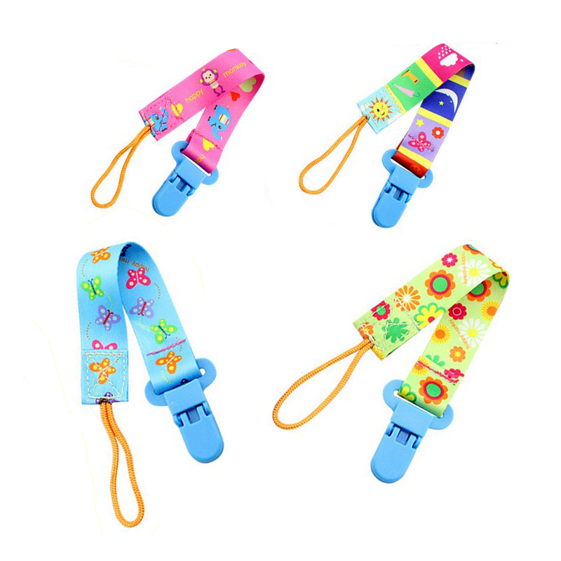 Polyester Baby Pacifier Holder Clip Safety Soother Chain