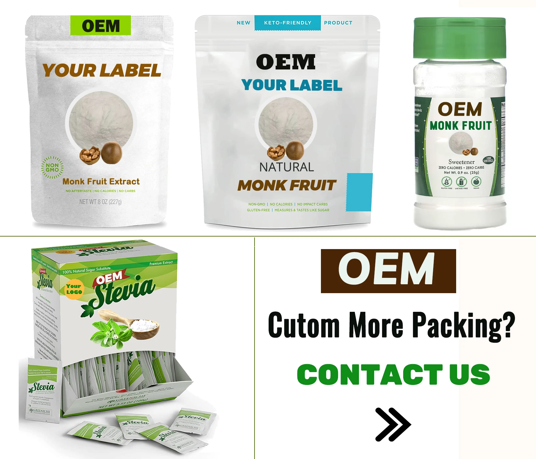 Sweetener Monk Fruit Erythritol Blend / Stevia Erythritol Blend Powder