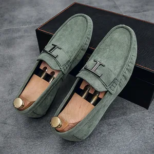 Men's Loafers 2026 Spring Solid Color Casual Dress Shoes with Soft Rubber Soles Artificial Pu UpperFor Driving Drop Shipping