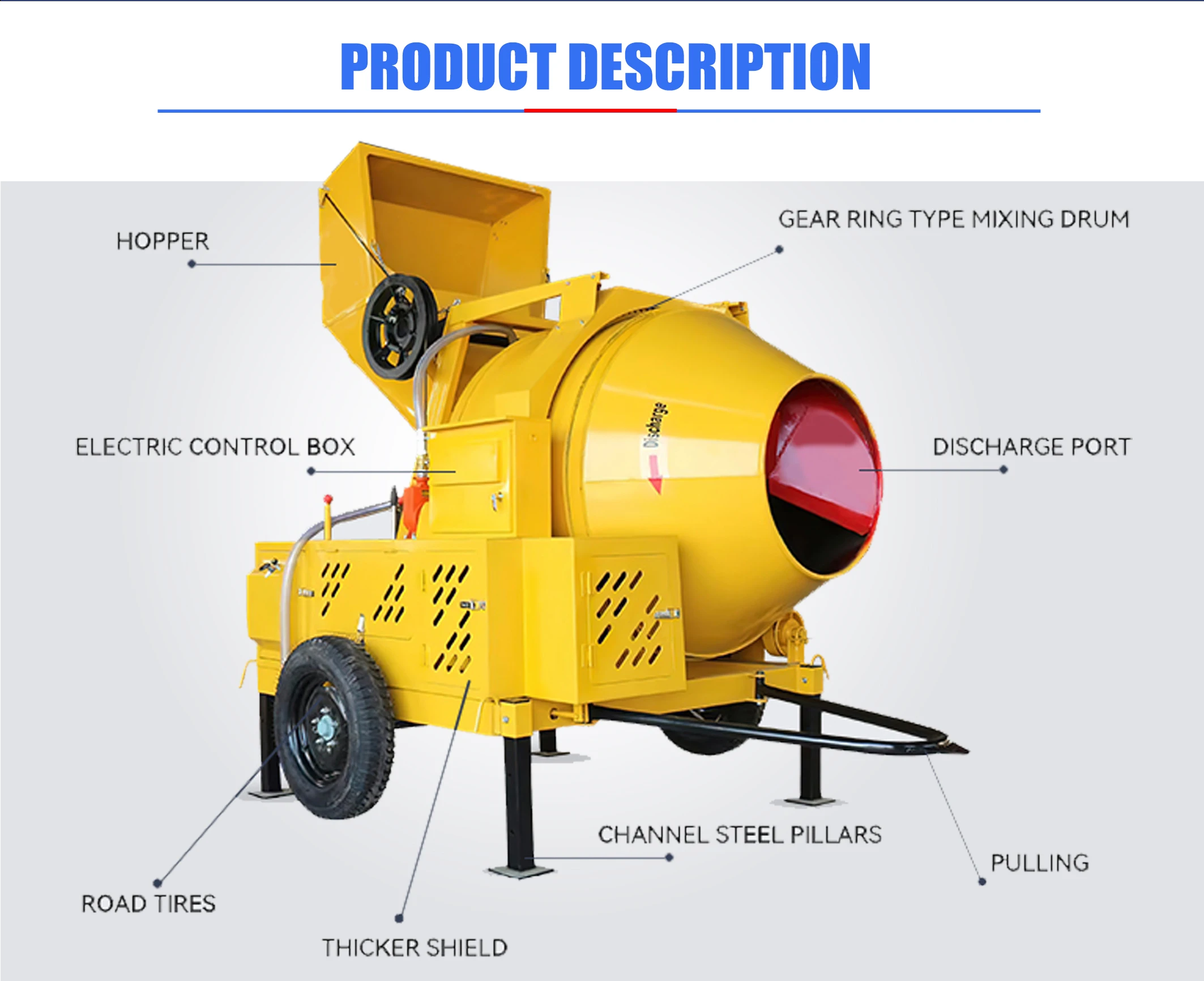 Concrete Mixer 500 Liter 350 Liter Construction Cement Mixer Concrete ...