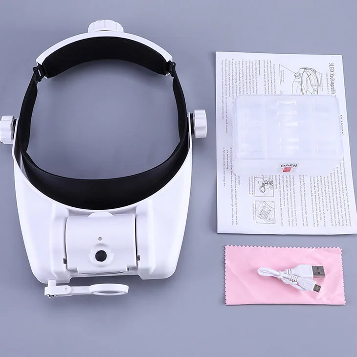 mg82000mc 3 led light helmet magnifier