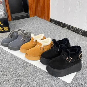 Wholesale winter fashion design warm boots customized women's snow boots thick soled height increasing short boots