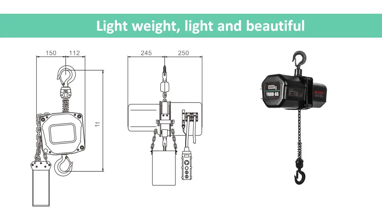 A6 Type Pa1000 500kg/1000kg 110v 220v 230v Wireless Remote Control Mini
