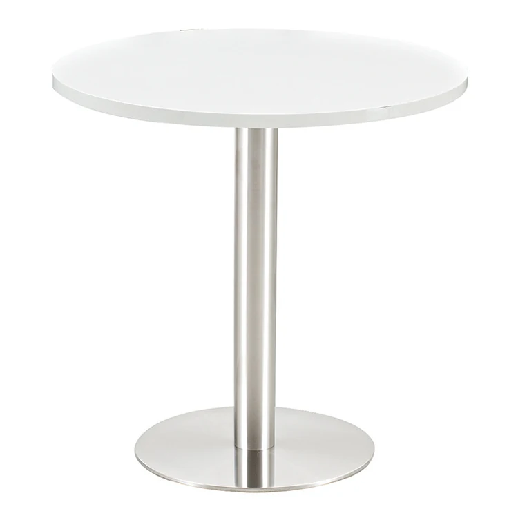 Nordic Iron Art Restaurant Silver Coffee Table White Top Side MDF Creative New bar Tall Round Table