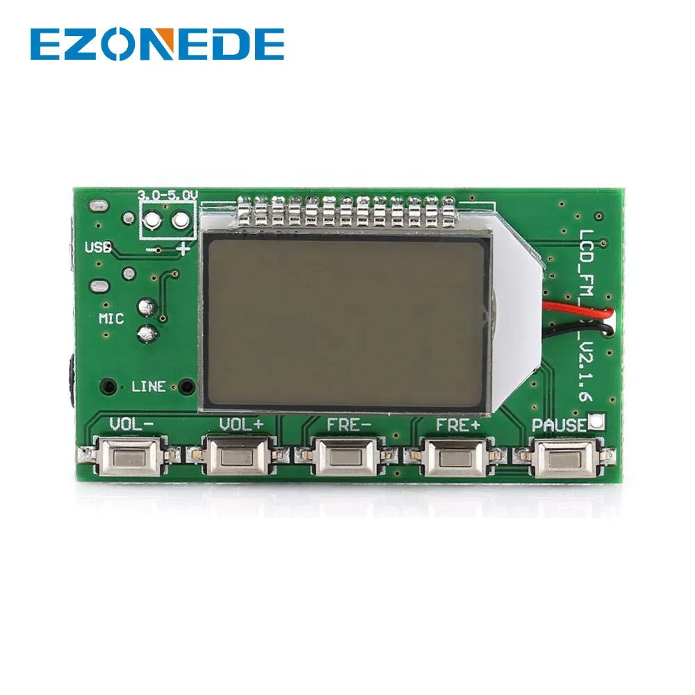 IHaospace Transmetteur FM Stéréo Numérique DSP PLL 76-108 MHz Module Sans Fil Avec Écran LCD Pour Arduino Raspberry Pi