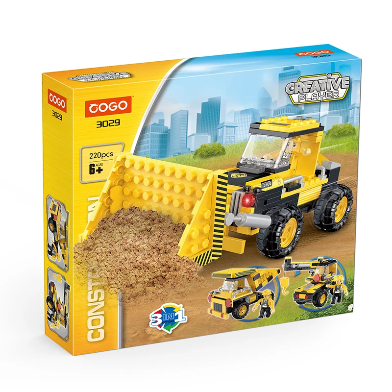 COGO-bloques de construcción de excavadora para niños, juguetes educativos  de bloques de construcción de vehículo de ingeniería