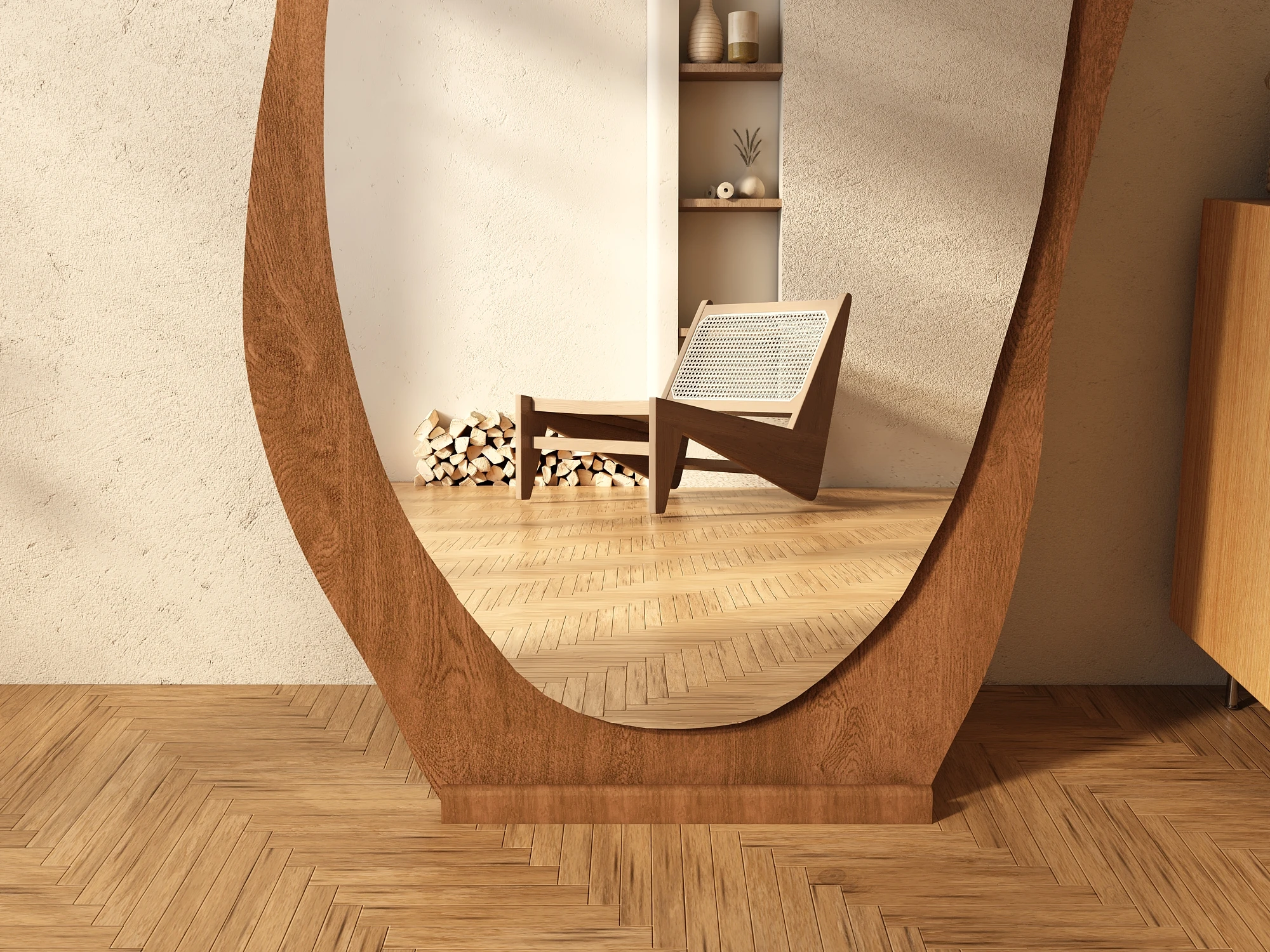 Solid wood base MDF frame full size standing floor home decor retro style long mirror living room salon mirror spiegel espejo