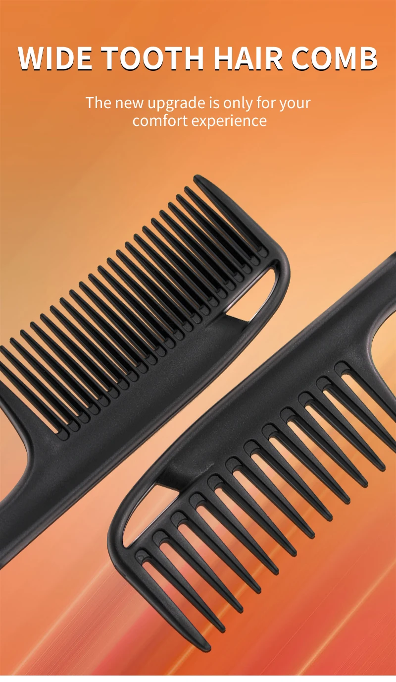 Custom Logo Wide Tooth Detangling Hair Styling Cutting Comb Hair Set