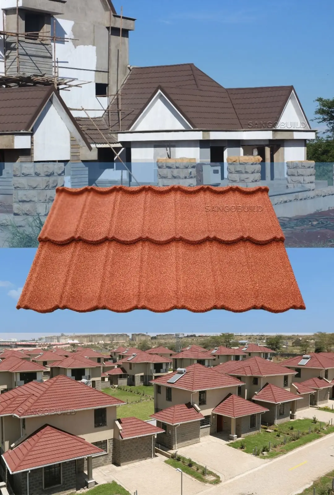 Sangobuild Roofing Materials Toles Pour Toiture Galvalume Stone Coated ...