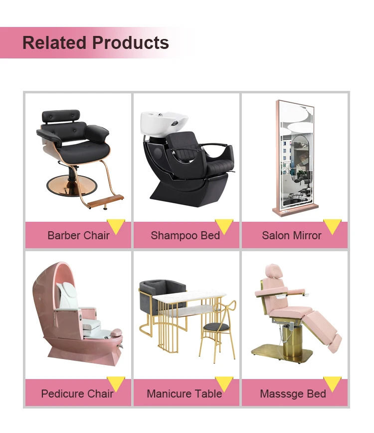 Modern Beauty Salon Furniture Sets Modern Luxury Yellow Barber Chairs