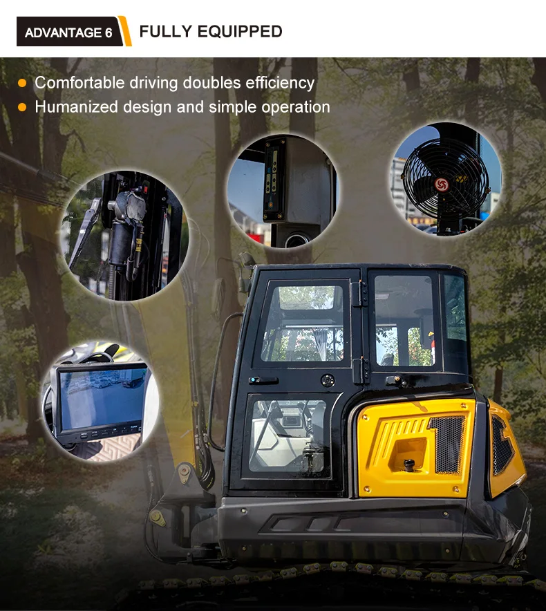 product cabin mini excavator 65ton with ac 2025 new hydraulic excavator cheap price ce epa approved-12