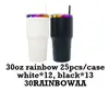 30RAINBOWAA 30oz arcobaleno 25 pz mix (bianco nero)