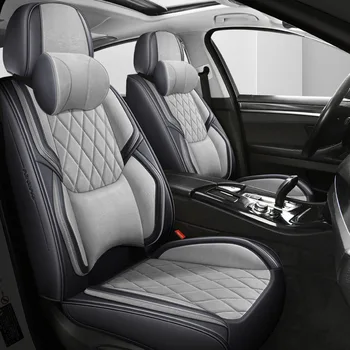 2025 Custom High Quality Luxury Full-Kit Car Seat Cushions 11Pcs Universal Blue Black Waterproof Leather Seat Cover Ventilated