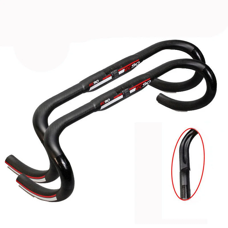 EC90 Road Bike Drop Bar Carbon Fiber Bicycle Handlebar Bars 31.8*400/420/440mm