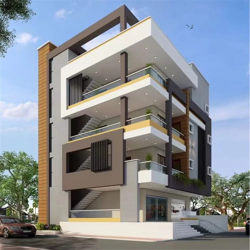 Prefabricated Multi-storey Light Steel Structure Frame Commercial High Rise Residential House Apartment Building