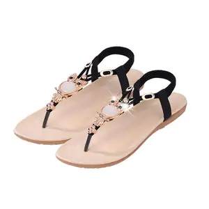 2023 Women Shiny Flip Flops Flat Gladiator Sandals Thongs Sandals