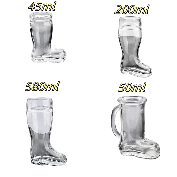 Wholesale 45ml Transparent Mini Boot Shape Glass Jar with Lid