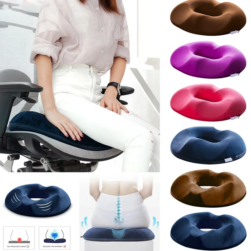 Memory Foam Seat Cushion for Back Pain & Hemorrhoid Treatment (Home,  Office, Hospital)